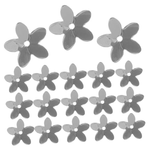 Gatuida Silberne PVC Fünfblättrige Blumen Pailletten zum Basteln Lose Sequins für DIY Handarbeiten Wiederverwendbar Sicheres Kunststoffmaterial zum Aufnähen und Dekorieren von Kleidung von Gatuida