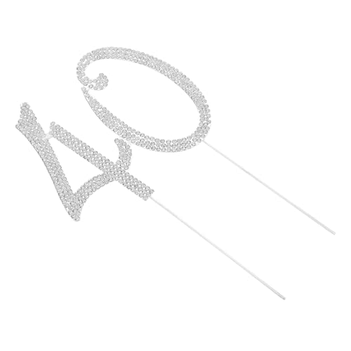 Gatuida Silberner Jubiläums Cake Topper mit Funkelnden Strasssteinen Luxuriöse Tortendekoration für Geburtstag Hochzeit Jubiläum Vielseitig Einsetzbar Festliche Party-deko von Gatuida