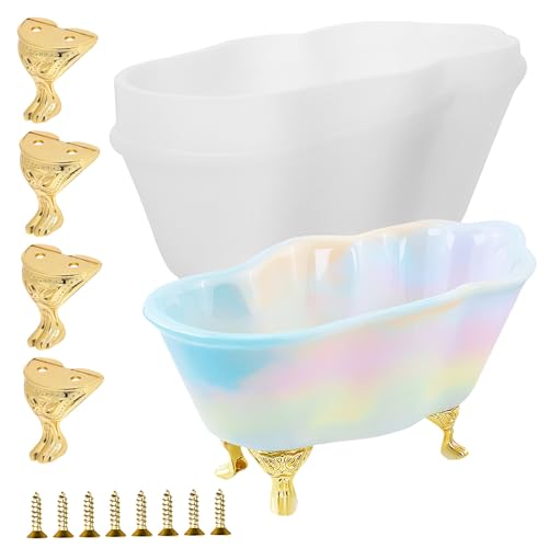 Gatuida Silikon Badewannenform Epoxidharz Gießform mit Stützbeinen und Schrauben Glatte Oberfläche DIY Bastelset für Mini Badewanne Aufbewahrung Geschenkidee für Handwerksprojekte Gatuida Silikon Badewannenform Epoxidharz Gießform mit Stützbeinen und Schrauben Glatte Oberfläche DIY Bastelset für Mini Badewanne Aufbewahrung Geschenkidee für Handwerksprojekte von Gatuida