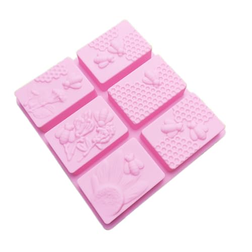 Gatuida Silikon Honigwabenform Seifenform und Eiswürfelform Quadratisch Langlebige DIY Silikonform für Kuchen Pudding Schokolade und Fondant Vielseitig für Haushalt und Zufällige Farbe von Gatuida