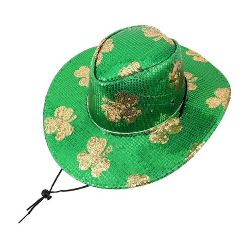 Gatuida St. Patrick's Day-stil, Breiter Krempe, Partyhut, Auffälliger Glitzerhut, Glitzernder Hut Mit Licht Gatuida St. Patrick's Day-stil, Breiter Krempe, Partyhut, Auffälliger Glitzerhut, Glitzernder Hut Mit Licht von Gatuida