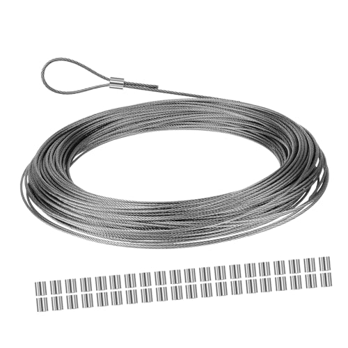 Gatuida Stahlseil mit Aluminiumhülsen Rostfrei Schnell Montierbar für Geländer Garten Camping Drahtseil Klemme Vielseitig für Innen und Außenbereiche von Gatuida