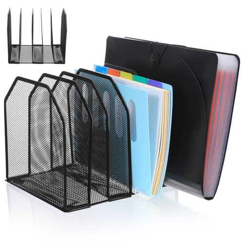 Gatuida Stehsammler Zeitschriftenhalter: Zeitschriftensammler Schreibtisch Organizer Zeitungshalter Metall Mesh Aktenhalter mit 5 Fächer Schwarz für Büro, Zuhause, Schule Gatuida Stehsammler Zeitschriftenhalter: Zeitschriftensammler Schreibtisch Organizer Zeitungshalter Metall Mesh Aktenhalter mit 5 Fächer Schwarz für Büro, Zuhause, Schule von Gatuida