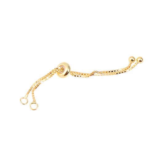 Gatuida Sterling Silber Kettenverlängerung für Armbänder und Längenverstellbar mit Perlen und Ring DIY Schmuckherstellung Gold von Gatuida
