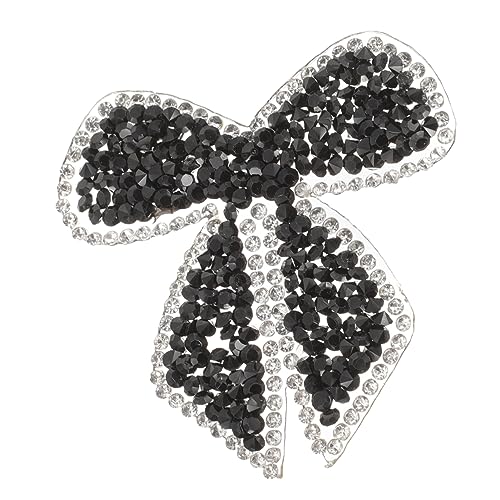Gatuida Strass Applique Patch Bügelbild Bowknot für Kleidung Schwarzes Design zum Reparieren und Dekorieren von Hosen Rucksäcken und Mehr von Gatuida