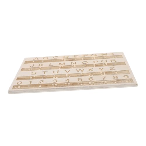Gatuida Tafel Mit Braille-Alphabet Braille- Braille-lernwerkzeug Briefbrett Aus Holz Montessori-Brett Blindenschrift Zeichenbrett Für Buchstaben Aus Holz Big-blind-Button Hölzern von Gatuida