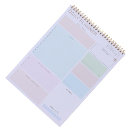 Gatuida Tagesplaner Notizblock To do liste mit Dickem Kartonrücken Stabiles Schreibunterlage Pvc schutzhülle Doppelspiralbindung für Büro Schule Tägliche Aufgaben Organisation Rosa von Gatuida
