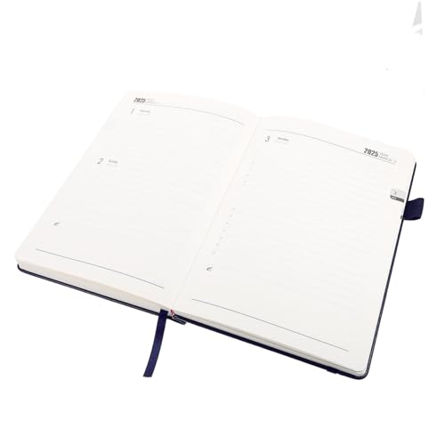 Gatuida Tagesplaner Notizbuch Blätter PU Material Glatt Schreibpapier Reisejournal Kalender Organizer für Büro und Alltag Blau von Gatuida