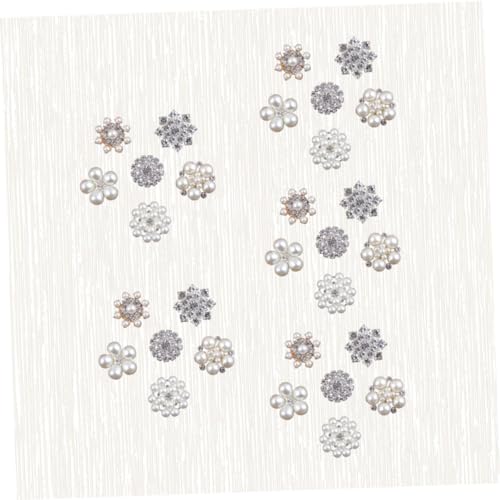 Gatuida Teiliges Alloy Schmuckzubehör mit Flacher Basis Strass und Perlen Vielseitiges DIY Dekor für Haarspangen Haarbänder Broschen und Handyhüllen Modische Bastelmaterialien von Gatuida