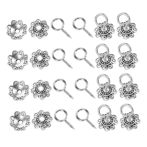 Gatuida Teiliges DIY Schmuckzubehör Silberfarbene Perlenkappen mit Augennieten Vielseitig für Halsketten Armbänder Ohrringe und Kreative Schmuckherstellung Geeignet von Gatuida