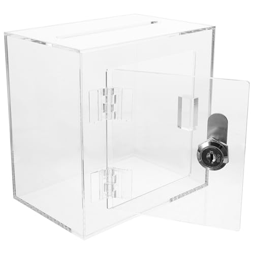 Gatuida Transparent Spendenbox mit Schloss Sichere Abstimmungs und Vorschlagsbox aus Strapazierfähigem Acryl für Fundraising und Vorschläge von Gatuida