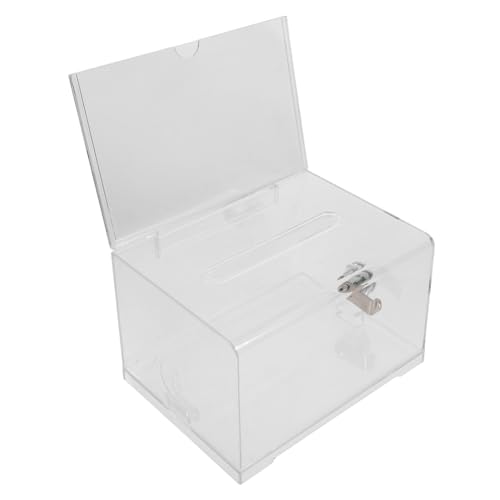 Gatuida Transparente Acryl Spendenbox mit Schloss und Schlüssel Multifunktionale Vorschlags und Wahlurne für Fundraising Losaktionen Abstimmungen und Gemeindeeinsätze Sichere von Gatuida