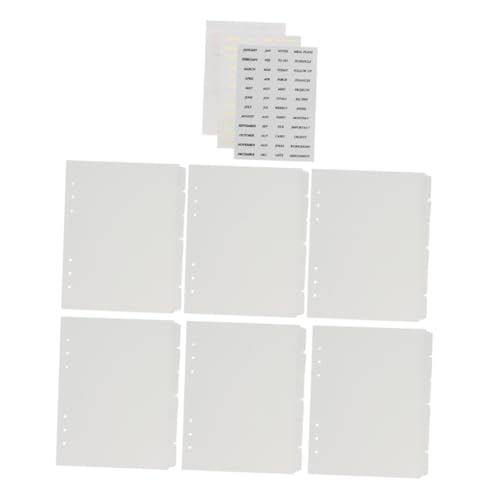 Gatuida Transparente Binder Trennblätter aus Langlebigem PP Material Teiliges Set mit Monats Stickern Vielseitige Organizer Tabs für Ringbuch für Schule Büro und Zuhause von Gatuida