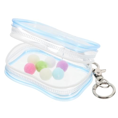 Gatuida Transparente Mini Figurentasche mit Reißverschluss Tragbare Aufbewahrung für Sammler Staubschutz für Puppen und Blauer Farbe mit Schlüsselanhänger und Bommel Gatuida Transparente Mini Figurentasche mit Reißverschluss Tragbare Aufbewahrung für Sammler Staubschutz für Puppen und Blauer Farbe mit Schlüsselanhänger und Bommel von Gatuida