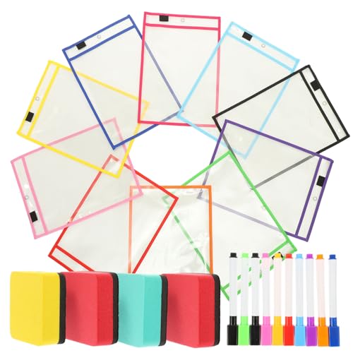 Gatuida Transparente Wiederverwendbare Dry Erase Dokumententasche Teiliges mit Trockenen Stiften Wasserfestes PVC Praktische Abheftbare Mappe für Schule Büro und Zuhause Zufällige Farbe Gatuida Transparente Wiederverwendbare Dry Erase Dokumententasche Teiliges mit Trockenen Stiften Wasserfestes PVC Praktische Abheftbare Mappe für Schule Büro und Zuhause Zufällige Farbe von Gatuida