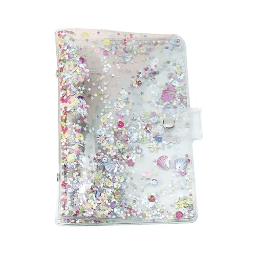 Gatuida Transparentes Notizbuch Cover mit Pailletten PVC Langlebige Hülle für Lose Schutz für Notizblock und Journal Leicht und Platzsparend für Büro und Studium von Gatuida