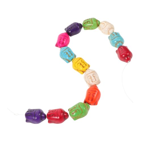 Gatuida Türkis Buddha Kopf Perlen mit Loch Natürliche Retro Türkis Spacer Perlen für DIY Schmuckherstellung Gebetsarmbänder Handgefertigte Kreative Accessoires von Gatuida