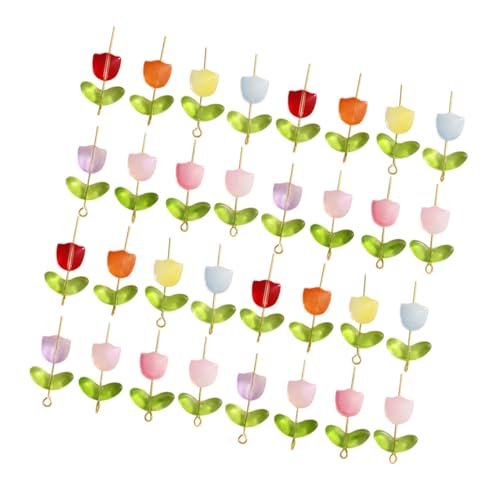 Gatuida Tulpen Glasperlen Mix Farben Glasperlen zum Schmuckherstellung DIY Halbtransparente Spacer Perlen für Armbänder Langlebige und Glatte Oberfläche für Bastelcharms von Gatuida