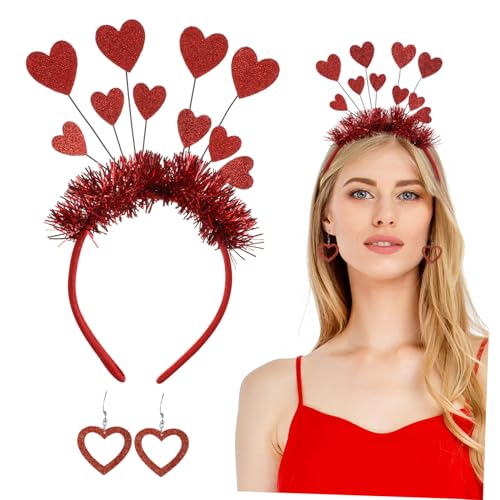 Gatuida Valentinstag Herz Stirnband mit Ohrringen Pailletten Herz Haarreif Liebes-accessoires für Party Kostüm Romantisches für Damen und Mädchen Festliches Cupid Design Gatuida Valentinstag Herz Stirnband mit Ohrringen Pailletten Herz Haarreif Liebes-accessoires für Party Kostüm Romantisches für Damen und Mädchen Festliches Cupid Design von Gatuida