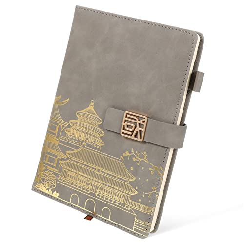 Gatuida Vintage Notizbuch mit Buckle Rauchgrau Praktischer Planer für Aufgaben Notizen und Tägliche für Studenten Lehrer und Berufstätige von Gatuida