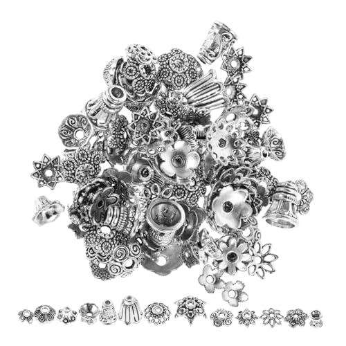 Gatuida Vintage Perlenkappen aus Robustem Legierungs material Kreative DIY Schmuckzubehör für Ohrringe und Armbänder Packung Antike Spacer Beads mit Blumen design für Halsketten und Gatuida Vintage Perlenkappen aus Robustem Legierungs material Kreative DIY Schmuckzubehör für Ohrringe und Armbänder Packung Antike Spacer Beads mit Blumen design für Halsketten und von Gatuida