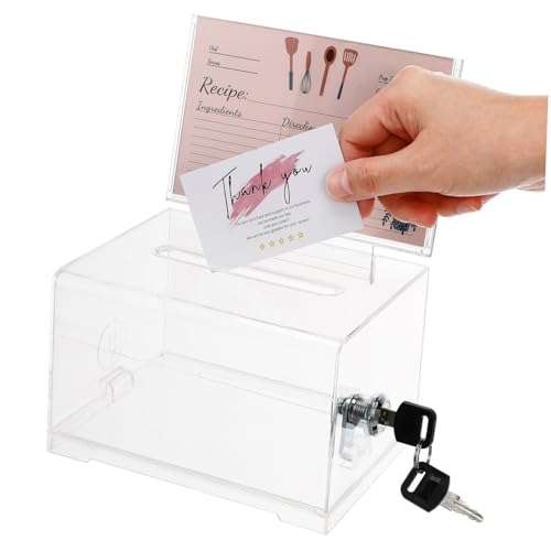 Gatuida Visitenkartenetui Wahlurnen für Tombola Klare Wahlkästen für Gewinnspiele Spendenboxen für Fundraising Tombola-Losbehälter Fundraising-Artikel Vorschlagsboxen Acryl Transparent von Gatuida