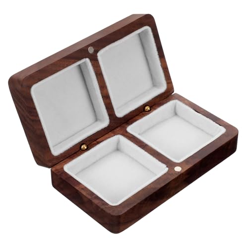 Gatuida Walnuss Massivholz Ringbox Kleine Schmuckschatulle mit Großer Kapazität für Ringe Ohrringe und Verlobungsringe Langlebige Holzkiste für Hochzeit Brautparty und Schmuckaufbewahrung Gatuida Walnuss Massivholz Ringbox Kleine Schmuckschatulle mit Großer Kapazität für Ringe Ohrringe und Verlobungsringe Langlebige Holzkiste für Hochzeit Brautparty und Schmuckaufbewahrung von Gatuida