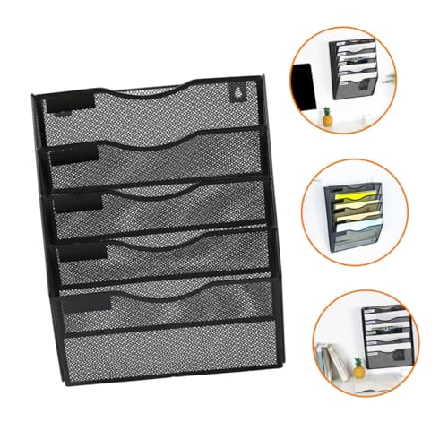 Gatuida Wandhängender Metall organizer mit Fächern Dokumentenhalter Multifunktionales Büroregal für Zeitschriften Akten Ordner und Briefe Platzsparend und Übersichtlich von Gatuida
