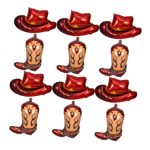 Gatuida Western Party Ballons Teiliges aus Aluminiumfolie Cowboyhut und Stiefel Luftballons für Cowgirl Geburtstag Dekorationen Indoor Outdoor Western Mottoparty von Gatuida