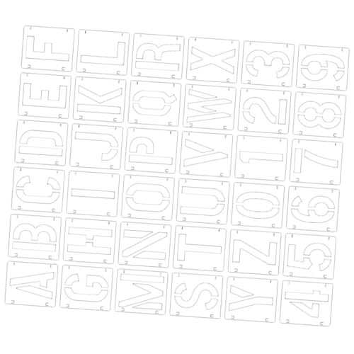Gatuida Wiederverwendbare Kunststoff Malerei Schablonen mit Zahlen und Buchstaben Teiliges DIY Painting Stencils für Vielseitige Vorlagen für Wandgestaltung Holzkunst und Heimdeko von Gatuida