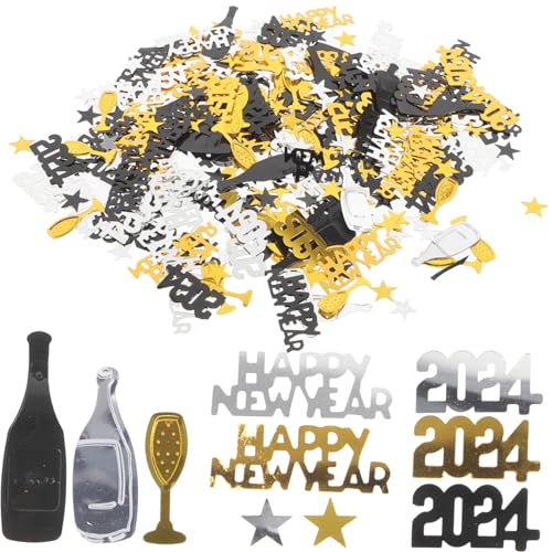 Gatuida Year Party Konfetti Schwarz Gold Silber Tischdeko Streudeko mit Sternen und Sektgläsern für Festliche Silvesterfeier und Neujahrsdekoration Gatuida Year Party Konfetti Schwarz Gold Silber Tischdeko Streudeko mit Sternen und Sektgläsern für Festliche Silvesterfeier und Neujahrsdekoration von Gatuida