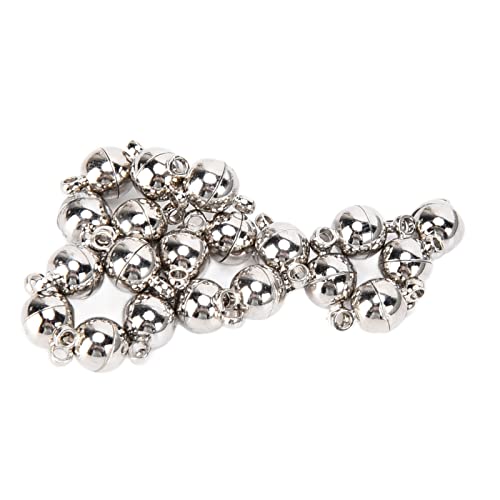 Magnetverschlüsse, Kleine Mini-Größe Einfach Stilvoll 20 Sets Weit verbreitete Schmuckverschlüsse Praktisch Praktisch für DIY Ohrringe für DIY Halsketten für DIY Armbänder(Silber) von Gatuxe