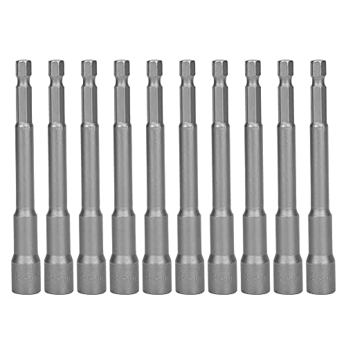 10 pcs 100 mm verlängerter magnetischer Hex -Schaft -Sockel -Nuss -Treiber -Kraftbohransatz für schmale, tiefe Fläche (8mm) von Gavigain