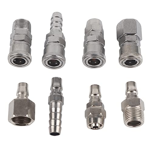 Gavigain 8PCS Schlauch-Schnellverbinder-Set, BSP 1/2" Pneumatik-Luftkompressor-Schlauch-Schnellverbinder-Stecker-Buchsen-Verbinder, weit verbreitet in der Pneumatik-Werkzeug- und Autoindustrie Gavigain 8PCS Schlauch-Schnellverbinder-Set, BSP 1/2" Pneumatik-Luftkompressor-Schlauch-Schnellverbinder-Stecker-Buchsen-Verbinder, weit verbreitet in der Pneumatik-Werkzeug- und Autoindustrie von Gavigain