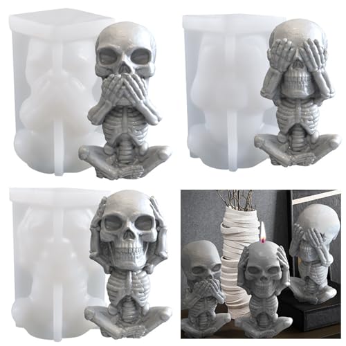 Gaxcent 3D Schädel Kerzenform zum Gießen Kerzen Gießform, Totenkopf Silikon Kerzenform Aromatherapie Kerze Seifenherstellung Formen Gießformen,A Gaxcent 3D Schädel Kerzenform zum Gießen Kerzen Gießform, Totenkopf Silikon Kerzenform Aromatherapie Kerze Seifenherstellung Formen Gießformen,A von Gaxcent