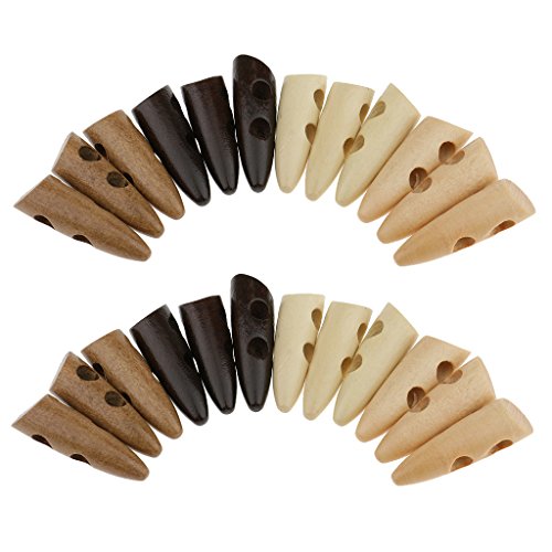 Gazechimp 24pcs Oval Holz Knopf mit 2 Lochbohrungen zum Basteln, Nähen Basteln DIY von Gazechimp