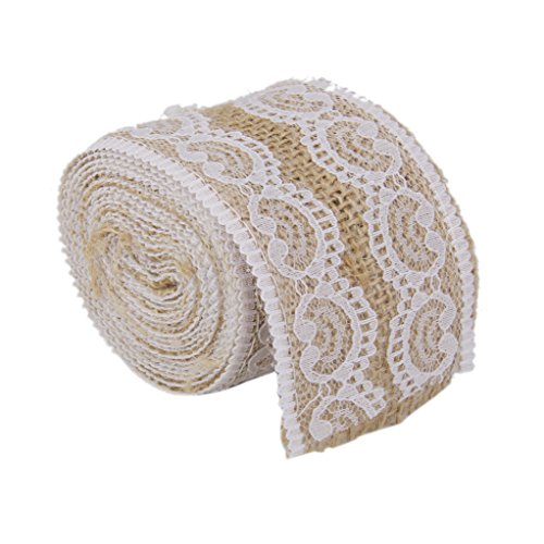 Gazechimp 2m Deko Vintage Hochzeit Spitzenband Sackleinen Selbstklebende Juteband Gazechimp 2m Deko Vintage Hochzeit Spitzenband Sackleinen Selbstklebende Juteband von Gazechimp