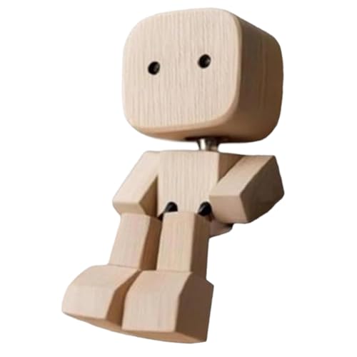 Gazocua Auto Dashboard Dekoartikel,8x5 cm Lustige Holzfigur Deko,Nicht Magnetisch,handgefertigt,Wackelnder Holzmann Figur Deko,für Auto Arbeitszimmer Wohnzimmer Vitrine Schlafzimmer von Gazocua