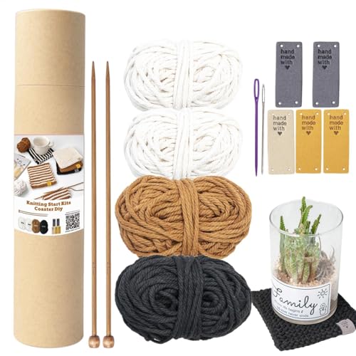 Gazocua Strickset Für Erwachsene, Strickset Für Anfänger Erwachsene Komplett, Stricken Untersetzer Kit Zubehör, Strickschal Aus Wolle, Häkel- Und Strickgarn Für Untersetzer, Bastelbedarf Und Bastelset Gazocua Strickset Für Erwachsene, Strickset Für Anfänger Erwachsene Komplett, Stricken Untersetzer Kit Zubehör, Strickschal Aus Wolle, Häkel- Und Strickgarn Für Untersetzer, Bastelbedarf Und Bastelset von Gazocua