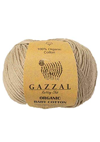 Gazzal 50g Organic Baby Cotton weiche Babywolle Stricken 100% Baumwolle Bio 115m/50g Wolle türkische Wolle (431) von Gazzal