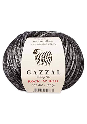 Gazzal 50g Rock N Roll Rocknroll 115m/50g Türkische Wolle Glitzerschein (13285) von Gazzal