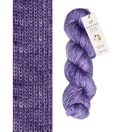 Gazzal Unicorn handgefärbte 100% superwash Merinowolle zum Stricken und Häkeln (1350) von Gazzal