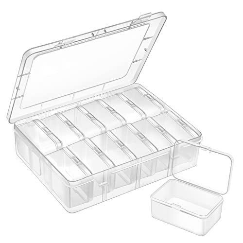 Gbivbe Aufbewahrungsbox mit Deckel Klein, 13 Stück Plastik Kunststoff Klar Box Aufbewahrung Behälter Box mit Klappdeckel für Kleine Perlen, Schrauben Sortierbox und Andere Bastelprojekte von Gbivbe