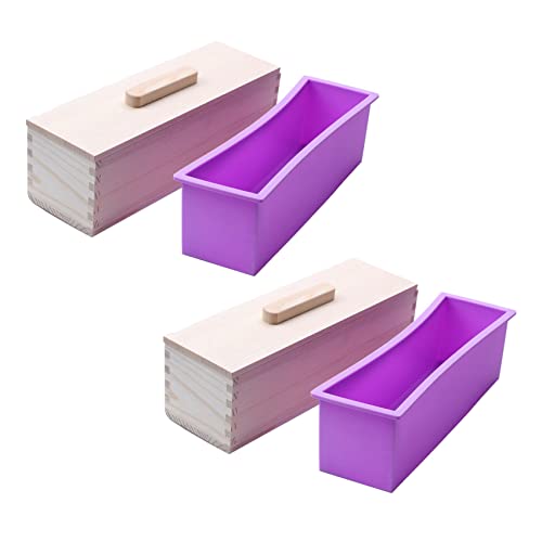 Gbloodst 2 x rechteckige Seifenform aus mit Silikonfutterabdeckung, Werkzeug für Brotseife, Kerzenform, DIY-Seifenform, 1200 g, Werkzeug zur Herstellung von Formen von Gbloodst