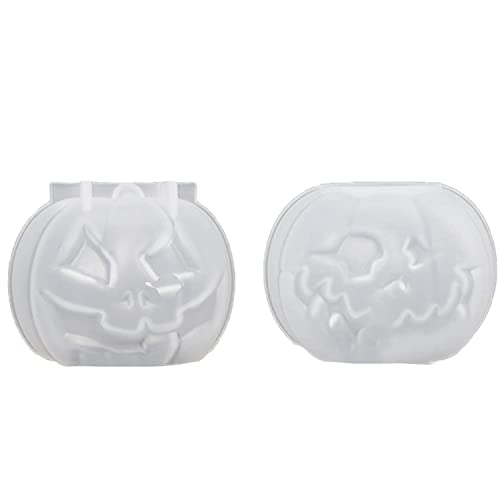 Gbloodst 2Er-Pack 3D-KüRbis-Kerzenformen, Halloween-KüRbis-Silikonformen für Epoxidharz, Handgemachte Seife, Kerzen, GießErei-Kunsthandwerk von Gbloodst