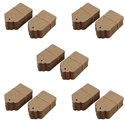 Gbloodst 500 Stück Kraftpapierkarten, 40 mm x 70 mm, braune Etiketten, Hochzeitsgäste, DIY, Preisschild, klein (500) von Gbloodst