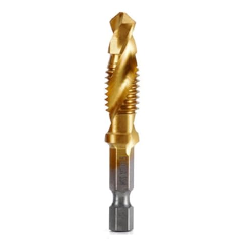 Gbloodst M10 X 1,5 mm Sechskantschaft, Titanbeschichtet, HSS-Gewinde, Metrischer Gewindebohrer, Schraubmaschine, Verbundgewindebohrer, Offenes Fasenwerkzeug Gbloodst M10 X 1,5 mm Sechskantschaft, Titanbeschichtet, HSS-Gewinde, Metrischer Gewindebohrer, Schraubmaschine, Verbundgewindebohrer, Offenes Fasenwerkzeug von Gbloodst