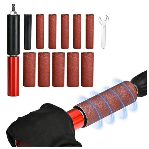 Gbloodst Trommelschleifer-Set, Gummi-Schleifwalze für Bohrmaschine 4-1/2 X 1-1/2, Spindelschleifer-Adapter für Bohrmaschine von Gbloodst