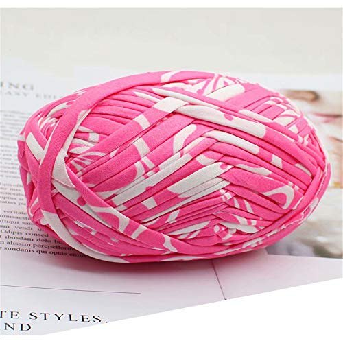 1 PCS Buntes T-Shirt Garn Strickgarn Stoff Häkelstoff für DIY Strickwaren Art.-Nr. (# 59 Pink & Weiß) von Gbrand