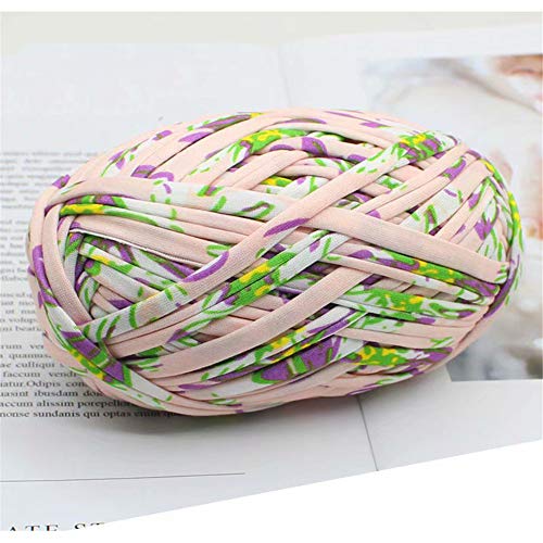 Gbrand 1 Stück buntes T-Shirt-Garn zum Stricken, Stoff, Häkeln, Stoff für DIY, Strickstoff, Kunst (#60, violette Blume) von Gbrand